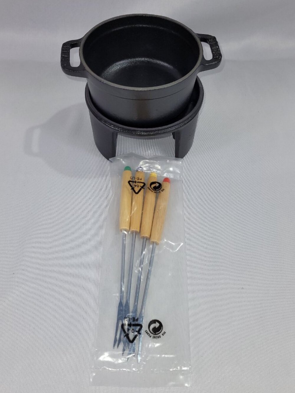 Chocolate Fondue 4" Cast Iron Candle Dish Set